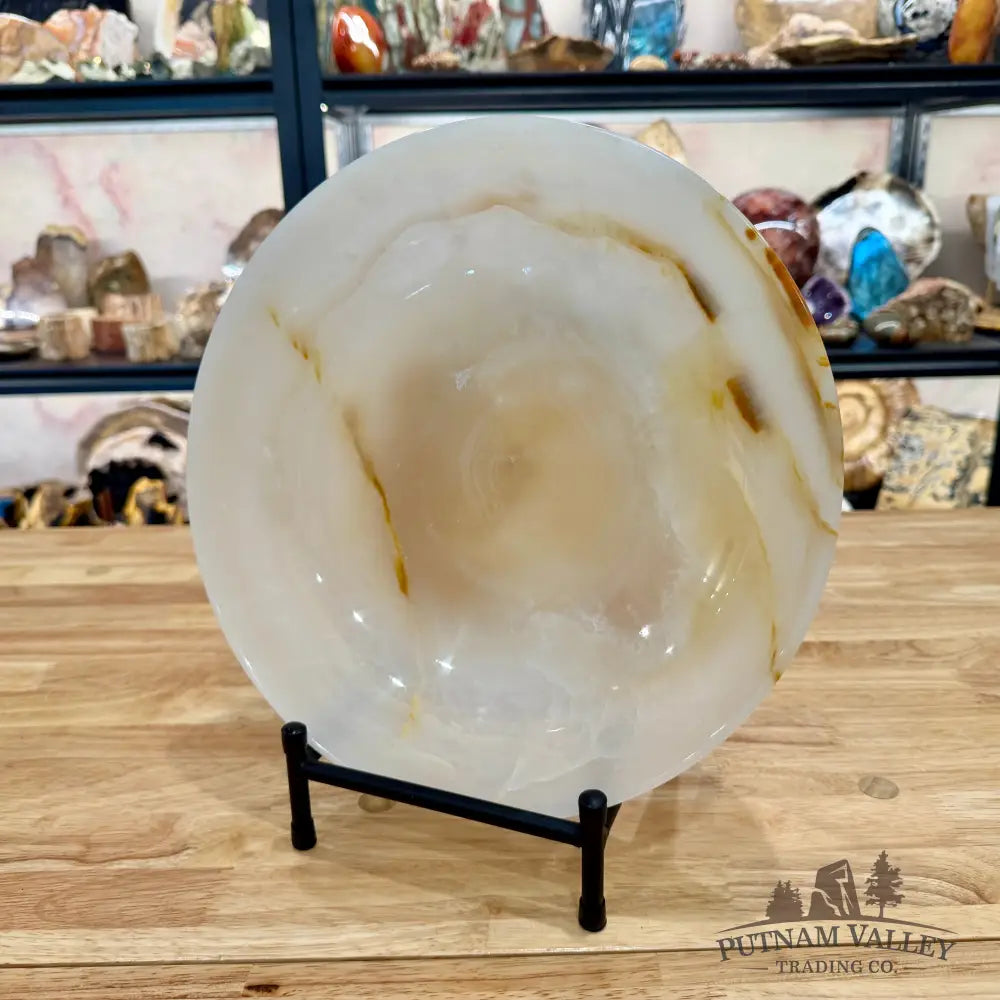 White Banded Calcite Bowl 12’’ - Bowl