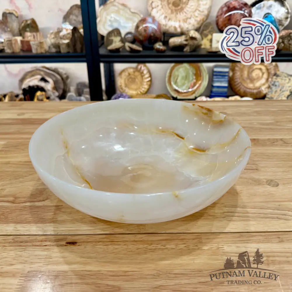 White Banded Calcite Bowl 12’’ - Bowl