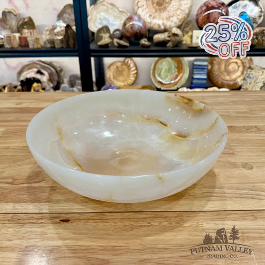 White Banded Calcite Bowl 12’’ - Bowl