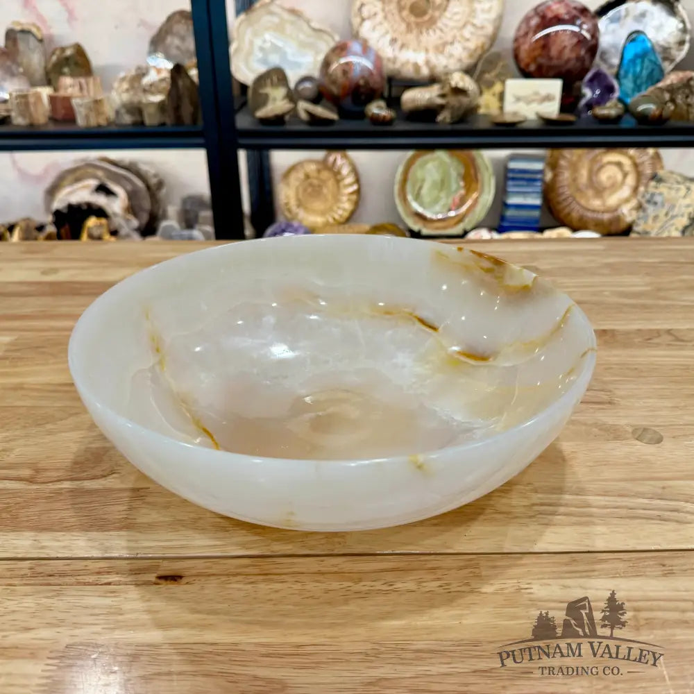 White Banded Calcite Bowl 12’’ - Bowl