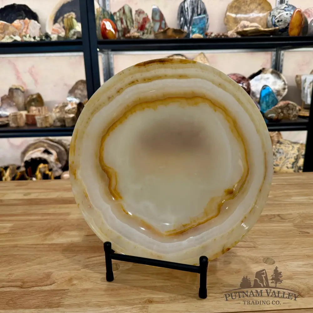 White Banded Calcite Bowl 12’’ - Bowl