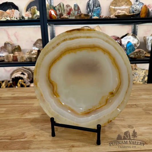 White Banded Calcite Bowl 12’’ - Bowl