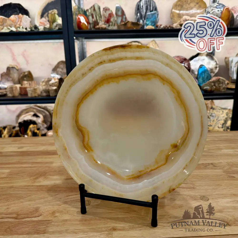 White Banded Calcite Bowl 12’’ - Bowl