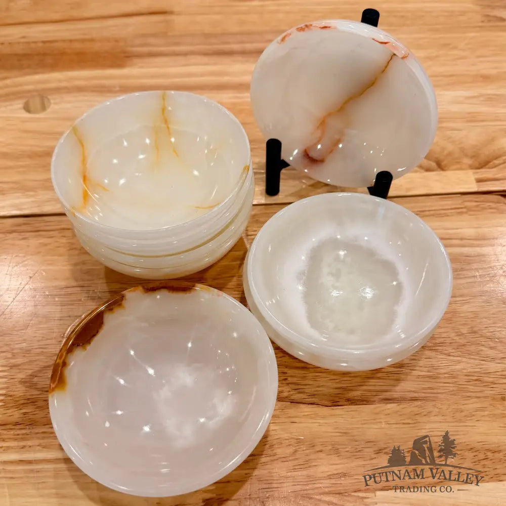 White Banded Calcite Bowl 4’’ - Bowl