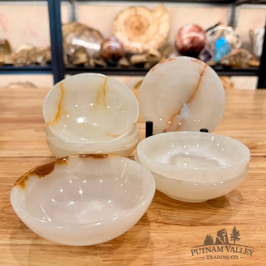 White Banded Calcite Bowl 4’’ - Bowl