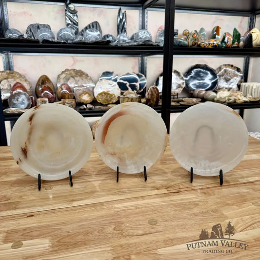 White Banded Calcite Bowl 8’’ Bowl