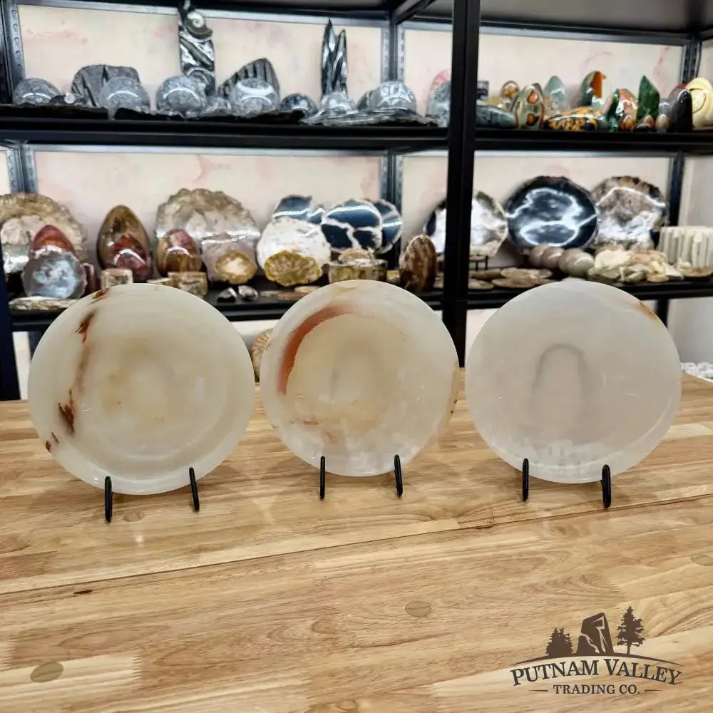 White Banded Calcite Bowl 8" - Putnam Valley Trading Co.