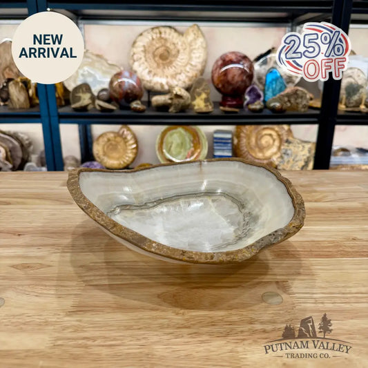 White Mexican Onyx Rustic Bowl 10.7’’ - Bowl