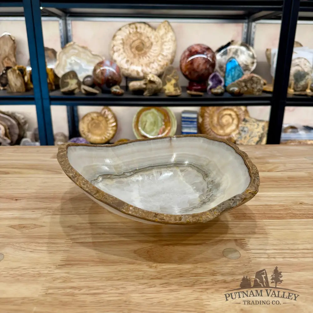 White Mexican Onyx Rustic Bowl 10.7’’ - Bowl
