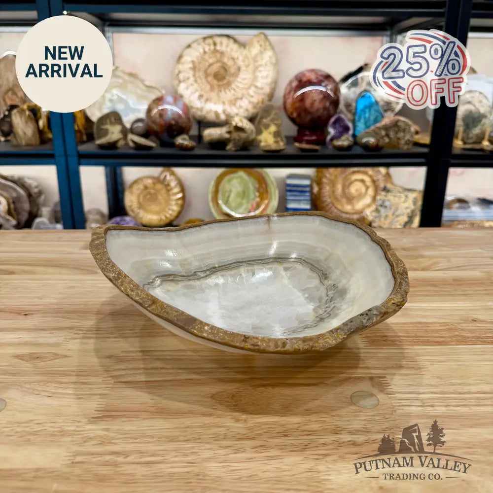 White Mexican Onyx Rustic Bowl 10.7’’ - Bowl