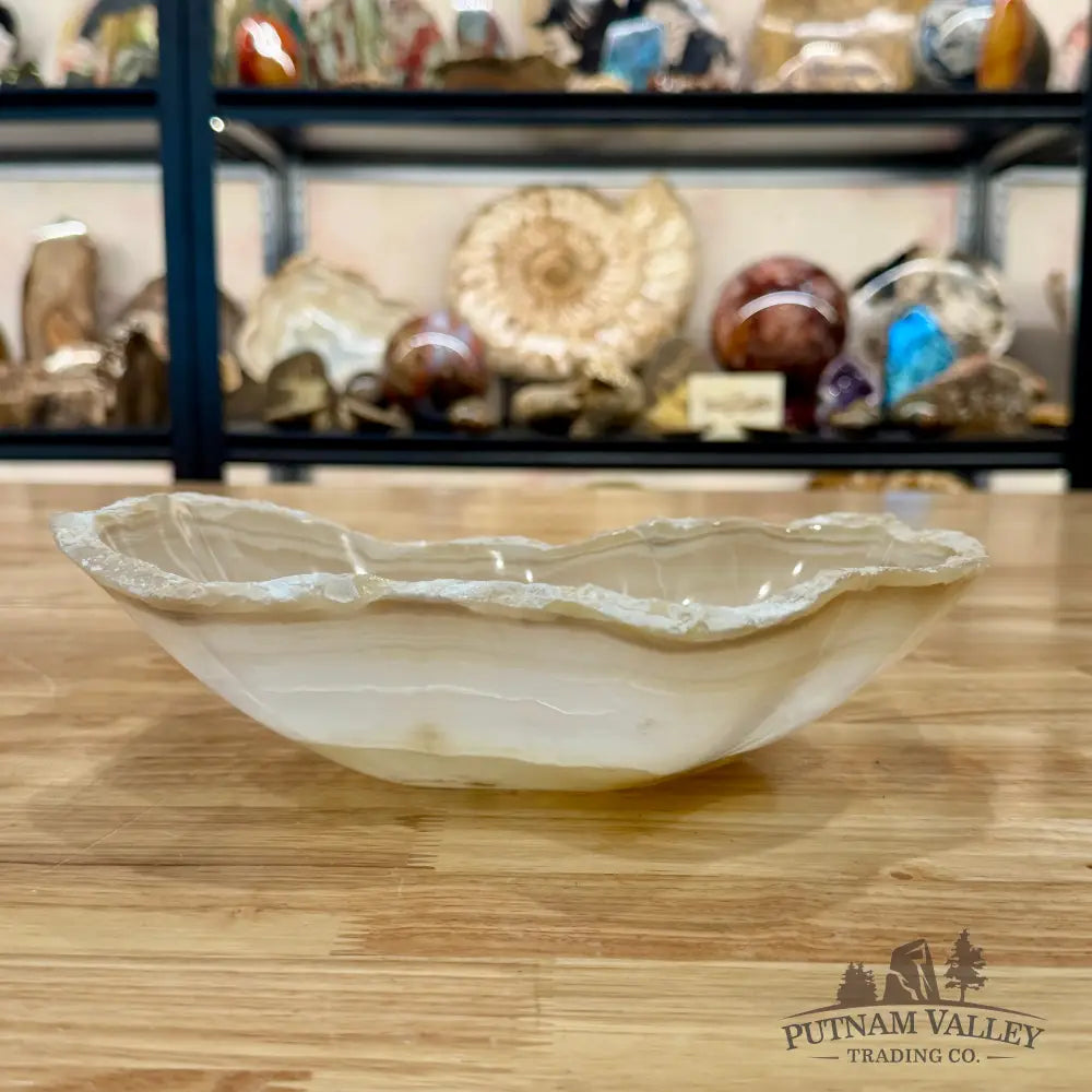 White Mexican Onyx Rustic Bowl 9.5’’ - Bowl