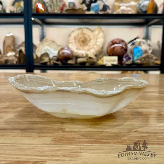 White Mexican Onyx Rustic Bowl 9.5’’ - Bowl