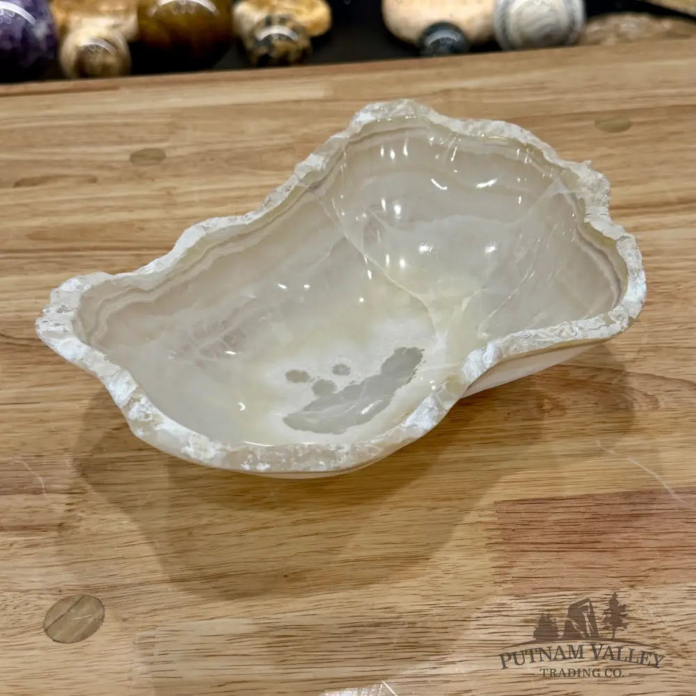 White Mexican Onyx Rustic Bowl 9.5’’ - Bowl
