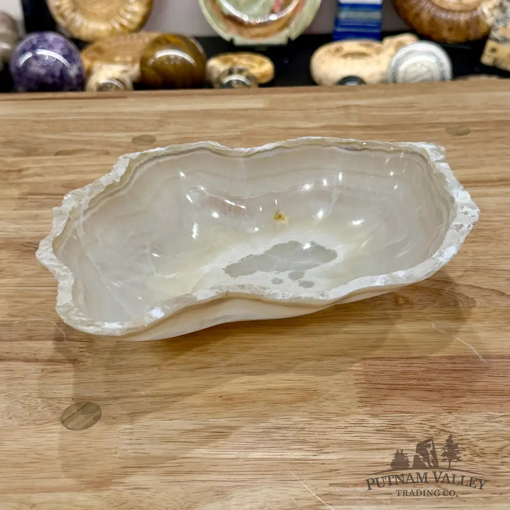 White Mexican Onyx Rustic Bowl 9.5’’ - Bowl