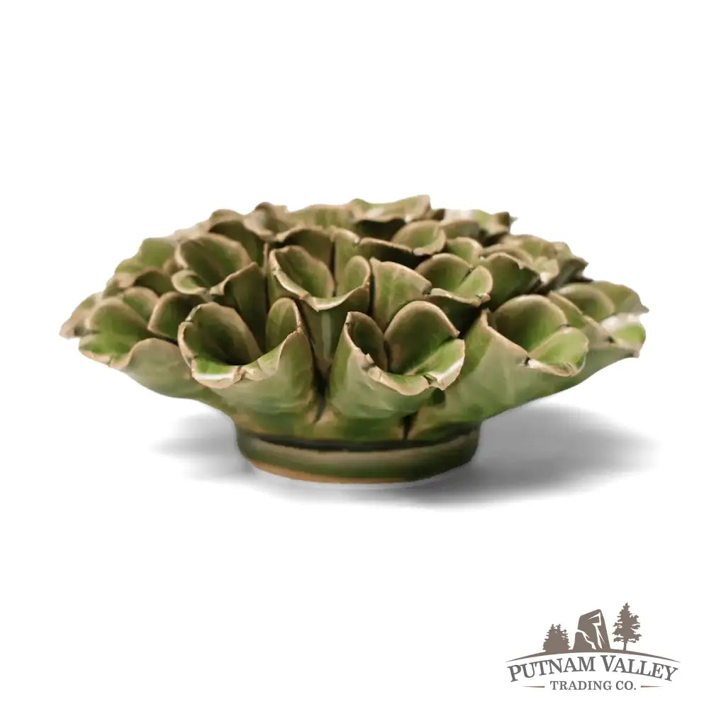 Ceramic Flower Wall Art Polyp Green Large 5 Accent