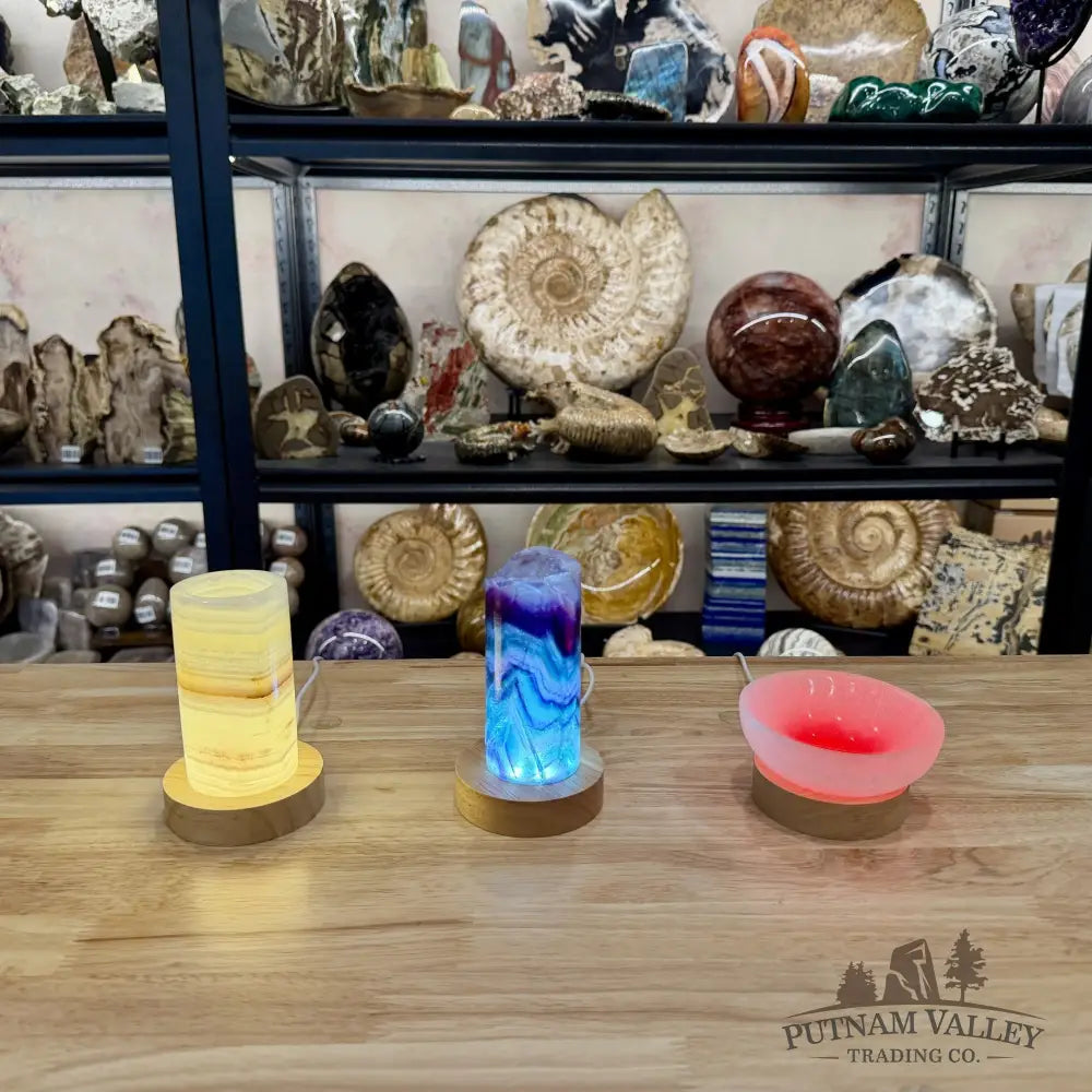 Wood Light Base | USB Powered | Multiple Sizes & Light Colors - Stands & Accessories