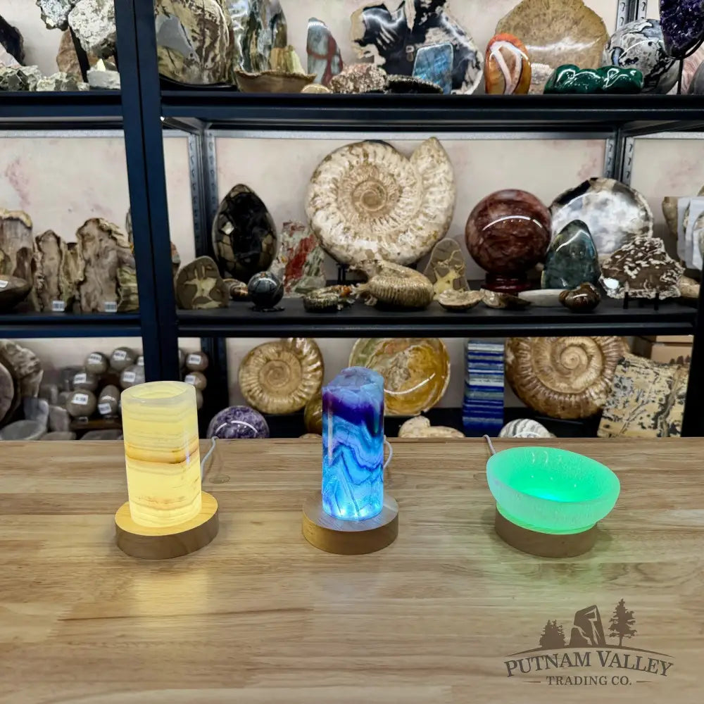Wood Light Base | USB Powered | Multiple Sizes & Light Colors - Stands & Accessories