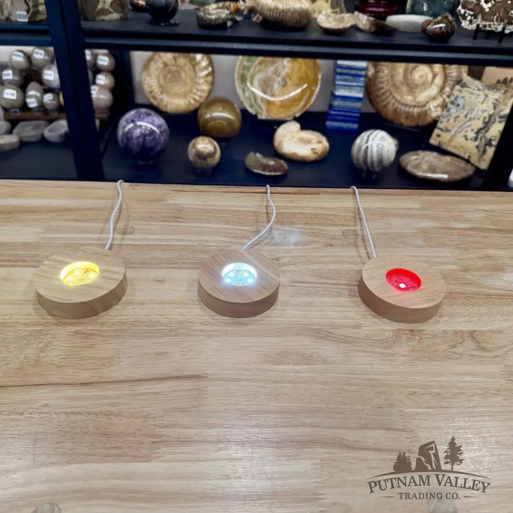 Wood Light Base | USB Powered | Multiple Sizes & Light Colors - Stands & Accessories