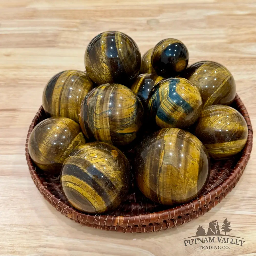Yellow Tiger Eye Spheres | In Select Sizes - 1.55’’ - 1.99’’ - Sphere