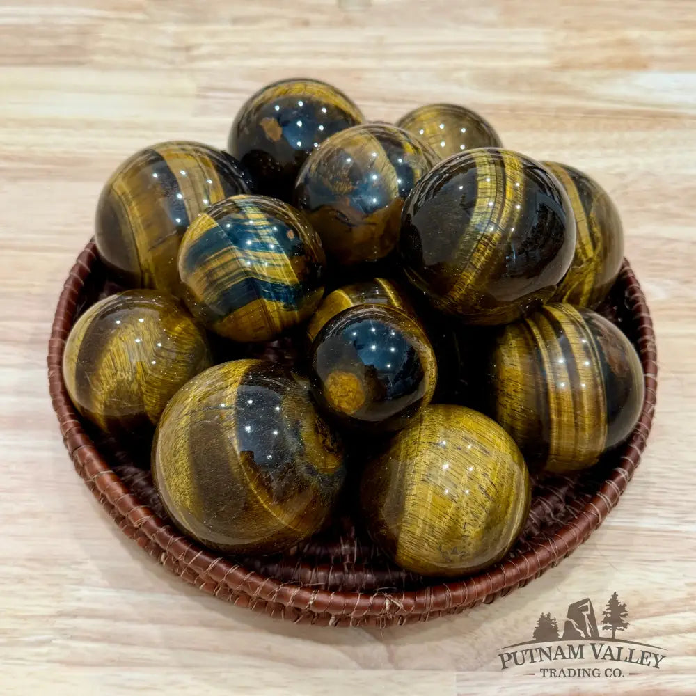 Yellow Tiger Eye Spheres | In Select Sizes - Sphere