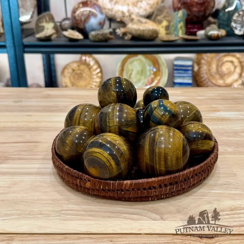 Yellow Tiger Eye Spheres | In Select Sizes - Sphere