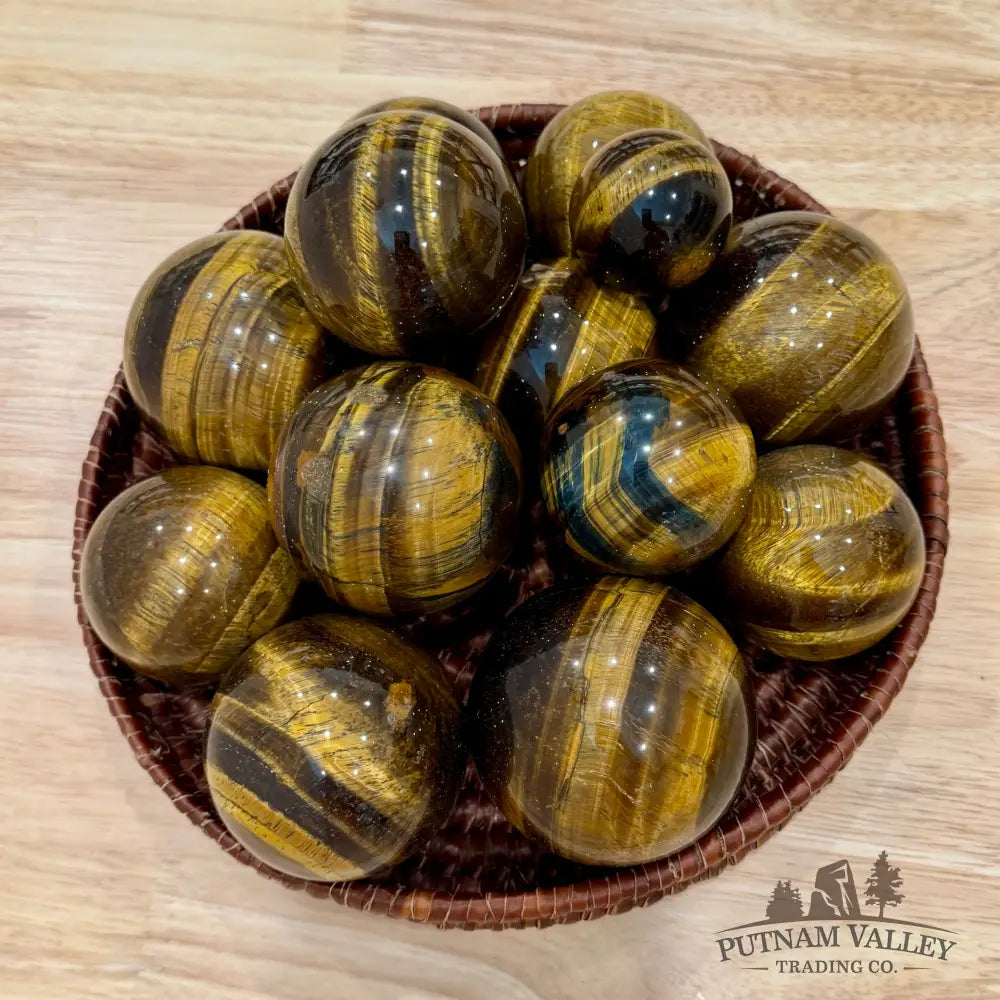 Yellow Tiger Eye Spheres | In Select Sizes - Sphere