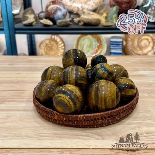 Yellow Tiger Eye Spheres | In Select Sizes - Sphere