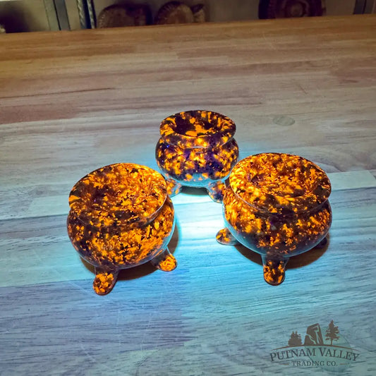 Yooperlite Mini Footed Pot Candle Holder Bowl