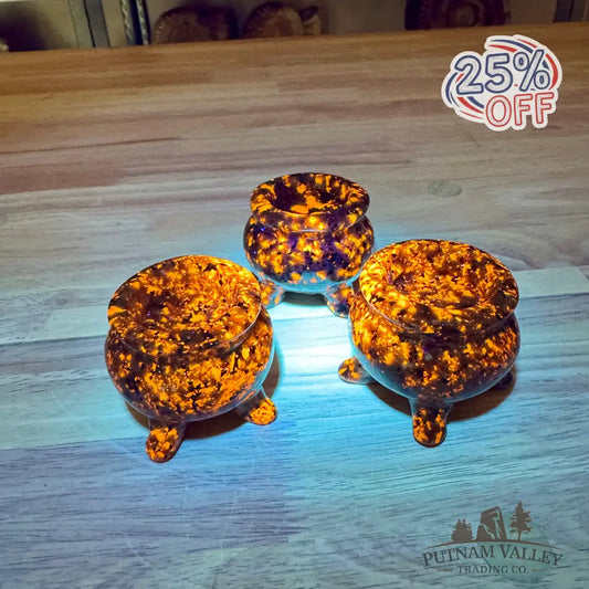 Yooperlite Mini Footed Pot Candle Holder Bowl