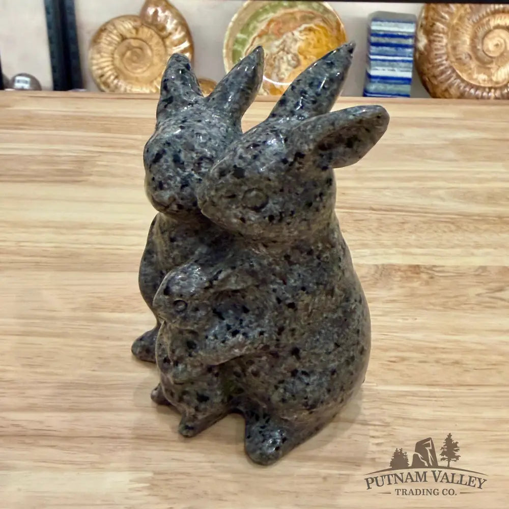 Yooperlite Rabbit Family, UV Reactive Glow - Sculpture
