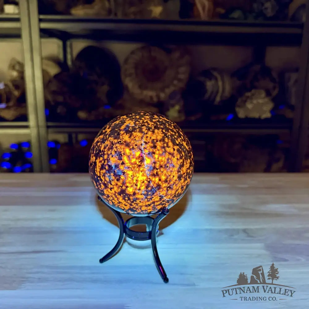 Yooperlite Sphere 4.44’’, UV Reactive Glow - Sphere