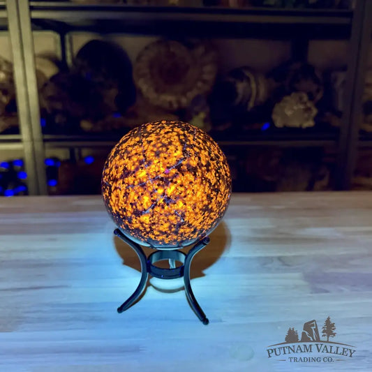 Yooperlite Sphere 4.44’’, UV Reactive Glow - Sphere