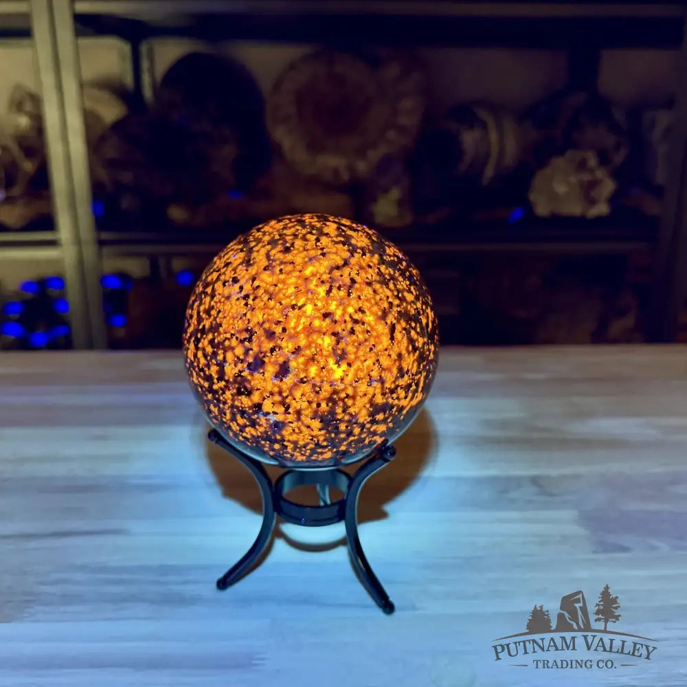 Yooperlite Sphere 4.44’’, UV Reactive Glow - Sphere