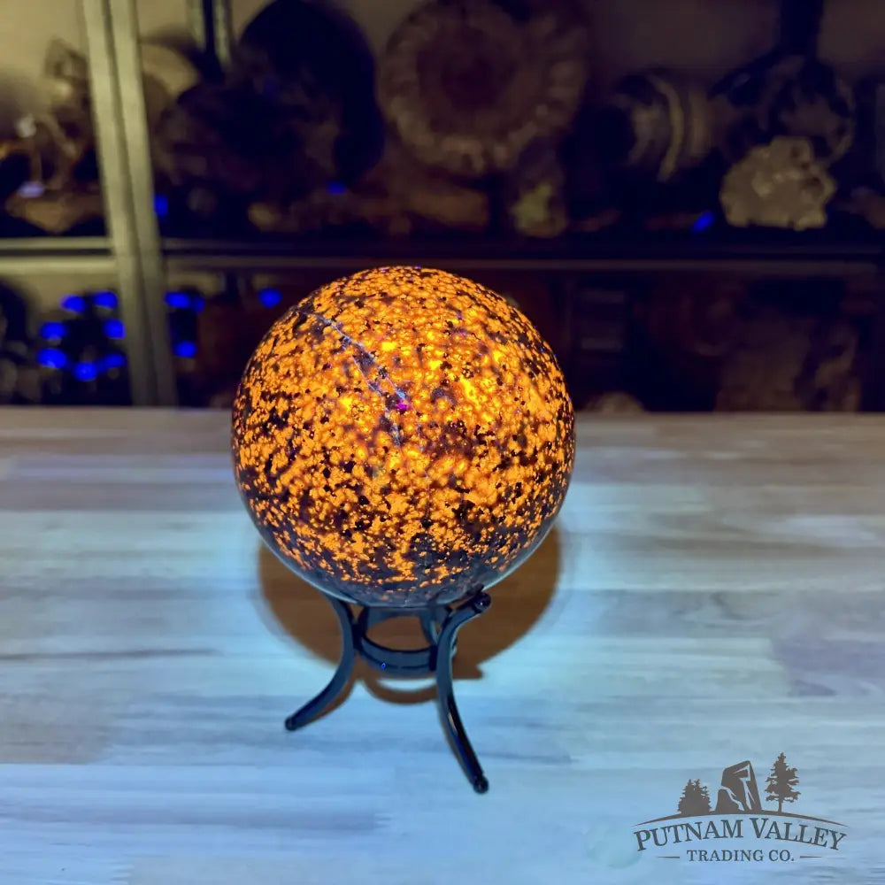 Yooperlite Sphere 4.66’’, UV Reactive Glow - Sphere