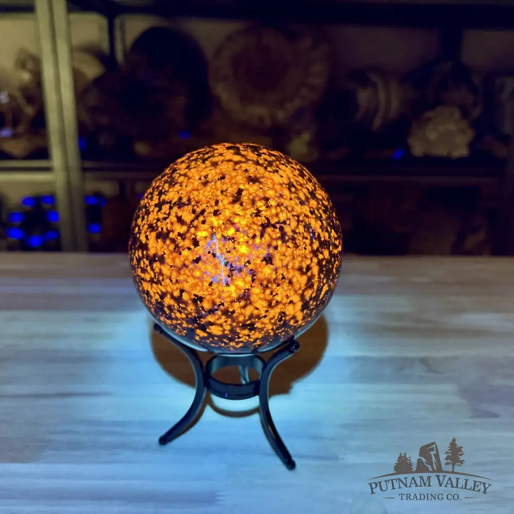 Yooperlite Sphere 4.66’’, UV Reactive Glow - Sphere