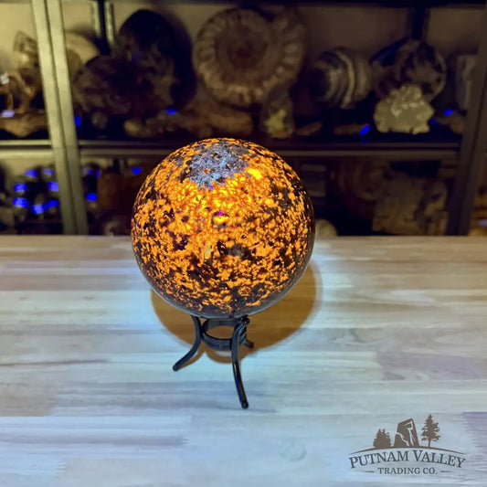 Yooperlite Sphere 5.56’’, UV Reactive Glow - Sphere