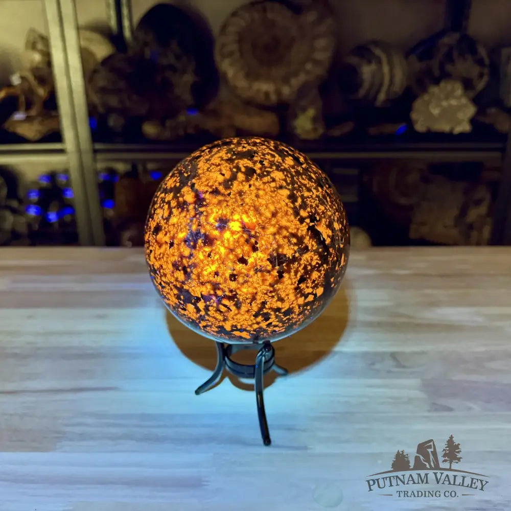 Yooperlite Sphere 5.56’’, UV Reactive Glow - Sphere