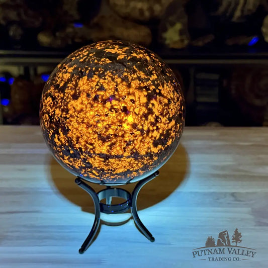 Yooperlite Sphere 5.61’’, UV Reactive Glow - Sphere