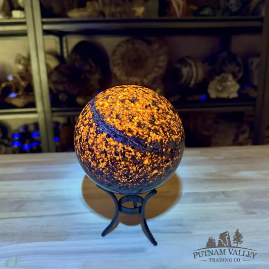 Yooperlite Sphere 5.8’’, UV Reactive Glow - Sphere