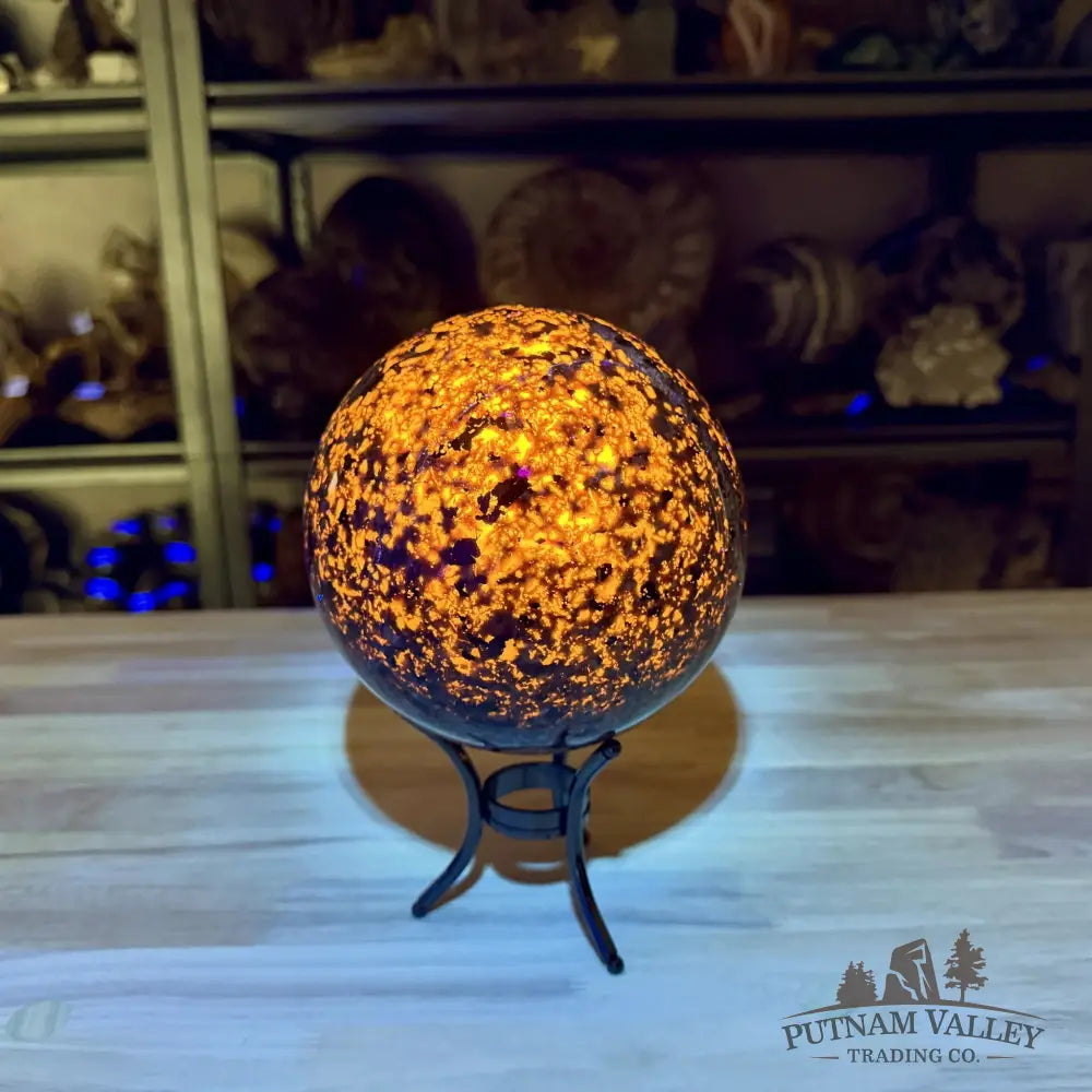 Yooperlite Sphere 5.8’’, UV Reactive Glow - Sphere