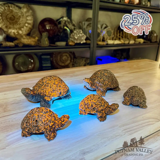 Yooperlite Turtle | In Select Sizes, UV Reactive Glow - Sculpture