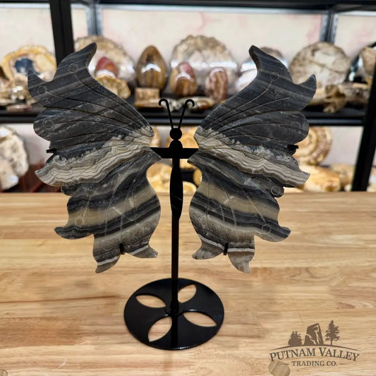 Zebra Calcite Butterfly - 10’’ Wingspan Sculpture