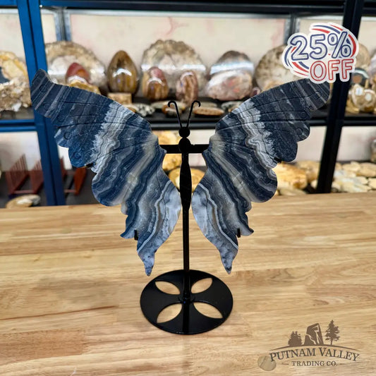 Zebra Calcite Butterfly - 12’’ Sculpture