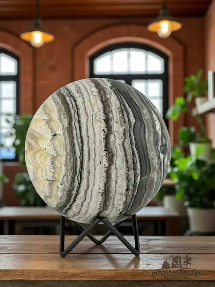 Zebra Calcite Sphere 4.7" - Putnam Valley Trading Co.