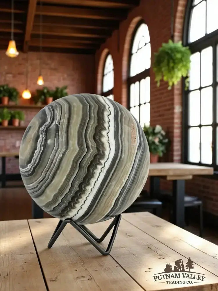 Zebra Calcite Sphere 4.9" - Putnam Valley Trading Co.