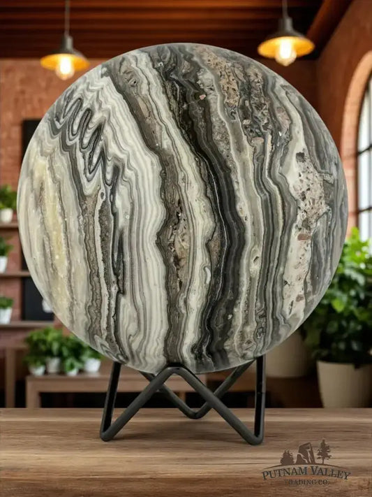 Zebra Calcite Sphere 5.2" - Putnam Valley Trading Co.