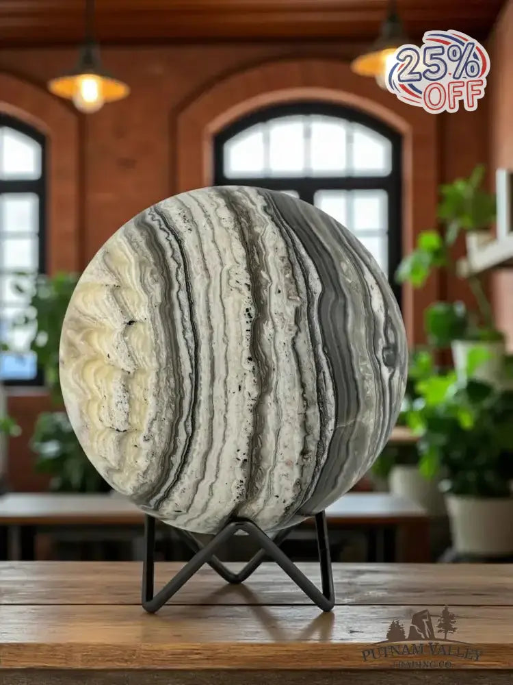 Zebra Calcite Sphere 4.7" - Putnam Valley Trading Co.