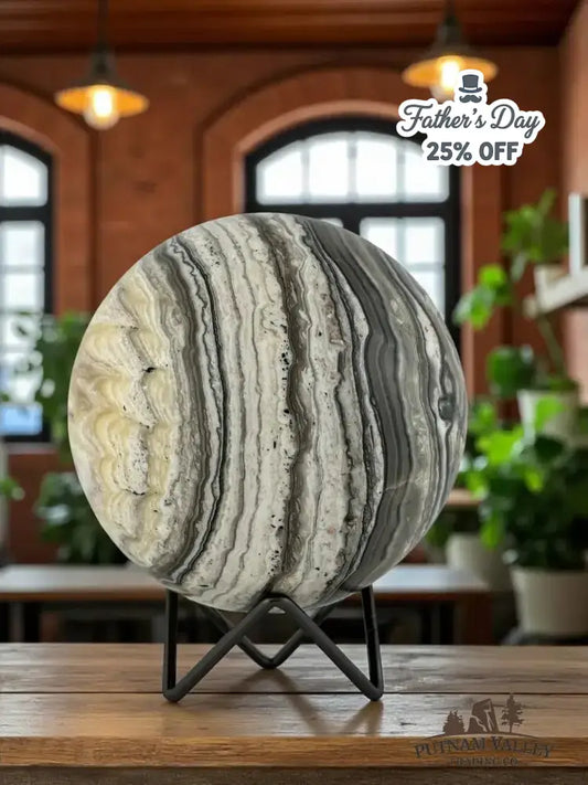 Zebra Calcite Sphere 4.7" - Putnam Valley Trading Co.