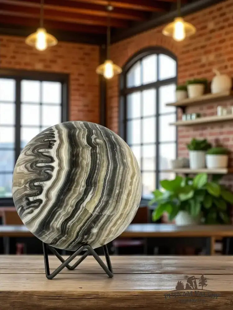 Zebra Calcite Sphere 4.9" - Putnam Valley Trading Co.